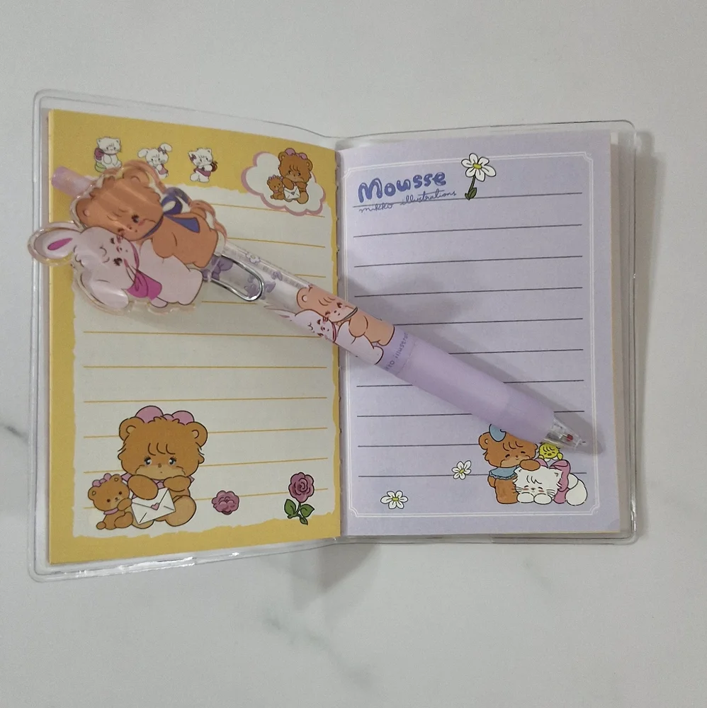 Mikko Illustrations Small Notebook And Pen Kawaii Cute Stationery Set, NEW